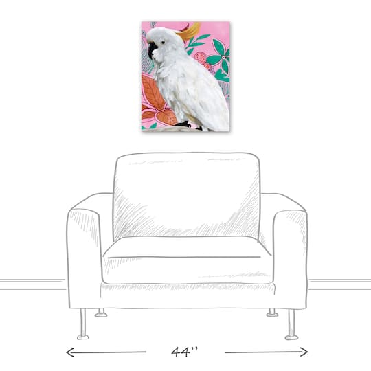 Floral Cockatoo 16" x 20" Canvas Wall Art